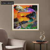 5D Diamond Painting Landscape, Paint with Diamonds DIY Diamond Art Apple Sunset Beach Flowers, Diymood painting by Number Kits Full Drill Rhinestone for Home Wall Decor 14x14inch