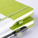 6 Pack Journal Notebook, Classic Hardcover Note Book for Work, Travel, College, Ruled Journal for Men and Women with 120GSM Thick Paper, Pocket, 2 Ribbon Marker, 5.2 x 8.4 in-Green