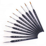 WXLAA 10pcs/Set Hook Line Pen Drawing Paint Brush for Watercolor and Oil Painting Wolf Hair Pens Detail Art Painting Tools