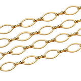 PandaHall Elite 1 Yard Brass Handmade Horse Eye Ring Chains 6x11x1mm for Jewelry Making Golden