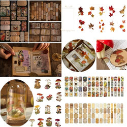 271 Pcs Washi Stickers Vintage Scrapbooking Supplies Kit - Scrapbook Stickers Journaling DIY Bullet Junk Journal Supplies Kits Natural Collection Stickers for Diary Collage Cottagecore Frames Decor