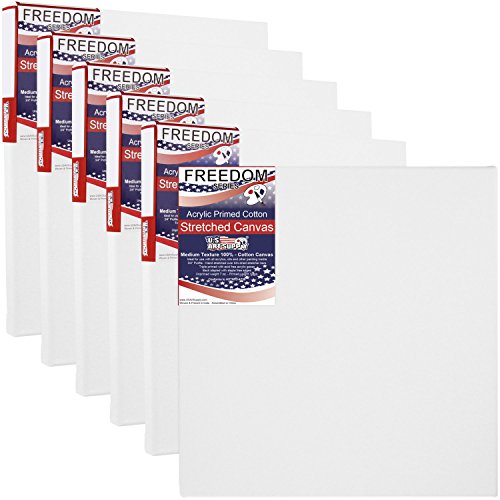 US Art Supply 36 X 36 inch Professional Quality Acid Free Stretched Canvas 6-Pack - 3/4 Profile