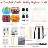 Candle Making Supplies Kit, Including Beeswax Pellets, Candle Tins, Candle Wax Melting Pot, Aromatherapy Oils and Dyes, Candle Wicks, Candle Holder, DIY Candle Arts and Crafts for Adults Beginners