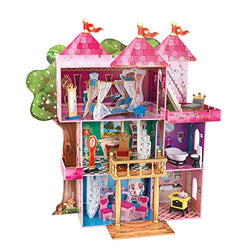 KidKraft Storybook Mansion Three-Story Wooden Dollhouse for 12" Dolls with 14Piece Accessories, Multi,,48 x 19.25 x 52.88 (65878)