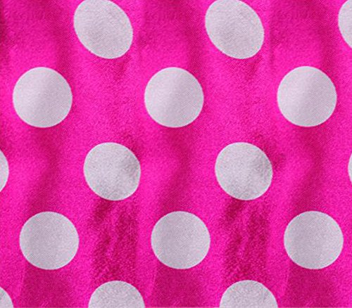 Satin Fabric Printed POLKA DOTS FUCHSIA / 52" Wide / Sold by the Yard