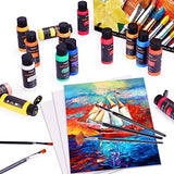 Acrylic Paint Set, 48 Colors (2 oz/Bottle) with 12 Art Brushes, Art Supplies for Painting Canvas, Wood, Ceramic & Fabric, Rich Pigments Lasting Quality for Beginners, Students & Professional Artist