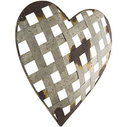 Mission Gallery 14" Rustic Galvanized Metal Distressed Style Heart Shape Home Wall Décor Silver