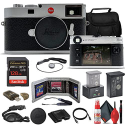 Leica M11 Digital Rangefinder Camera - Silver (20201) with 128GB Extreme Pro SD Card + Padded Camera Bag + Memory Card Wallet & Reader + Neck Strap + Lens Cap Keeper + Cleaning Kit