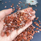 Xinhongo 400pcs Natural Chip Stone Beads Irregular Drilled Gemstone Stone Chips Crystal Bead with Holes for DIY Crafts Decoration Bracelet Necklace Jewelry Making(Red Agate)