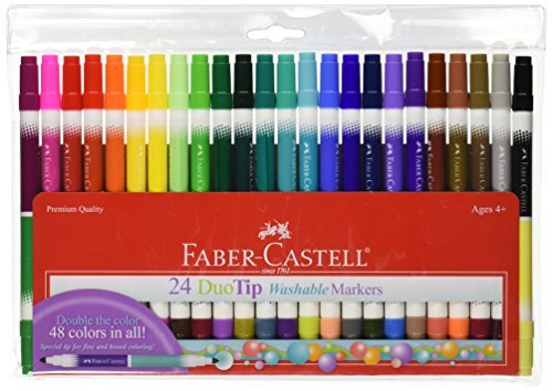 Faber and Castell 24 Count DuoTip Washable Markers by Faber and Castell