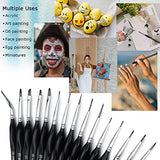 UOROMI 15 PCS Small Detail Paint Brush Set, Hobby Art Professional Thin Miniature Fine Paint Brushes for Watercolor Oil Acrylic, Craft Scale Models Rock Painting & Paint by Number Warhammer 40k