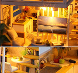 Danni DIY Wooden Miniature Doll House Furniture Kits Toys Handmade Craft Miniature Model Kit DIY Dollhouse Toys for Children Gift