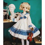 HMANE BJD Clothes 1/4, Navy Style White Dress for 1/4 BJD Dolls (No Doll)