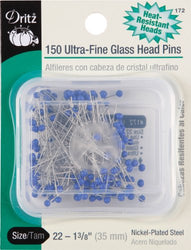 Dritz 172 150-Piece Ultra Fine Glass Head Pins, 1-3/8-Inch