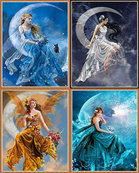 Abbie Home Moon Fairy Diamond Painting - 5D Full Drill Diamond Art Painting by Number Kits for Adult DIY Home Wall Decor (Full Set)