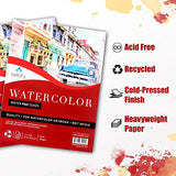 Bellofy 2 x Large Watercolor Paper Pad - 11x14 Inch with 20 Sheets/Pad | 130 lb 190g Cold Press Paper for Wet Media | Acid Free Large Art Paper for Painting & Drawing | Art Supplies for Adults