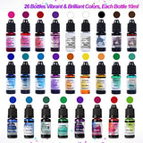 LET'S RESIN 26 Colors Alcohol Ink Set Bundle with Bubble Free Epoxy Resin, Crystal Clear Epoxy Resin