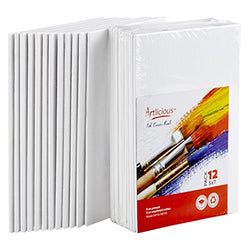 Artlicious Canvas Panels 12 Pack - 5"X7" Super Value Pack- Artist Canvas Boards for Painting