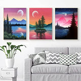 AiYuanzsh 6 Diamond Paintings Adult Children's Paintings DIY 5D Landscape Scenery Diamond Painting Mosaic Digital Painting Crafts Interior Decoration (12x16inches)