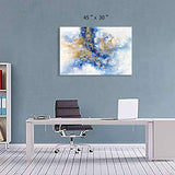 Abstract Picture Canvas Wall Art: Modern Gold Foils Paintings Hand Painted Artwork for Living Room (45” x 30'' x 1 Panel)