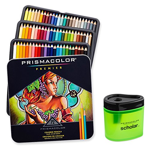 Prismacolor Premier Soft Core Colored Pencil, Set of 72 Assorted Colors (3599TN) + Prismacolor