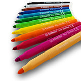 Stabilo Trio Jumbo - Childrens Colored Fibre Tip Pens - Pack of 12