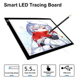 Kimfly A4 LED Light Pad Light Box Tracing Board Diamond Painting Light Table Ultra-Thin LED Copy Board USB Power LED Artcraft for Artists Drawing Sketching-Black