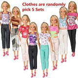 Tanosy 8 Items Doll Clothes 5 Sets Doll T-shirt Outfits and 3 Sets Swimsuits Summer Bikini Bathing Suits for 11.5" Girl dolls
