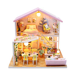 Flever Wooden DIY Dollhouse Kit, Miniature with Furniture, Creative Craft Gift for Lovers and Friends (Sweet Time)