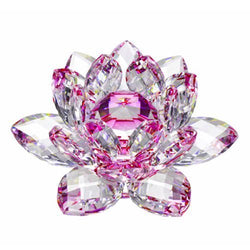 Amlong Crystal Flower Crystal Lotus, 3", Pink