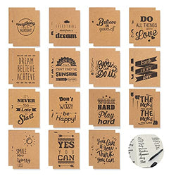 Owevvin 30 Pack A6 Kraft Notebooks, 15 Designs Small Notebook 80 Lined Pages Notebook Journals, 4.1" x 5.5" Pocket Notebook Bulk Inspirational Notebook for Kids, Students, School and Office Supplies