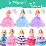 95Pcs Doll Clothes and Accessories Including Princess Dresses Sequins Dresses Suspender Dress Tops & Pants Bikinis Handbag Shoes Jewelry Accessories Random Style for 11.5 inch Girl Doll