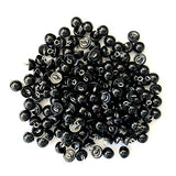 RayLineDo 50Pcs Pearl Black Bead Cap Half Ball Dome Metal Circle Hook Crafting Sewing DIY