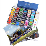 Watercolor Paint Set - 58 Assorted Colors Professional Travel Mini Portable Pocket Watercolor Field Sketch Set for Artist, Kids & Adults Field Sketch Outdoor Painting
