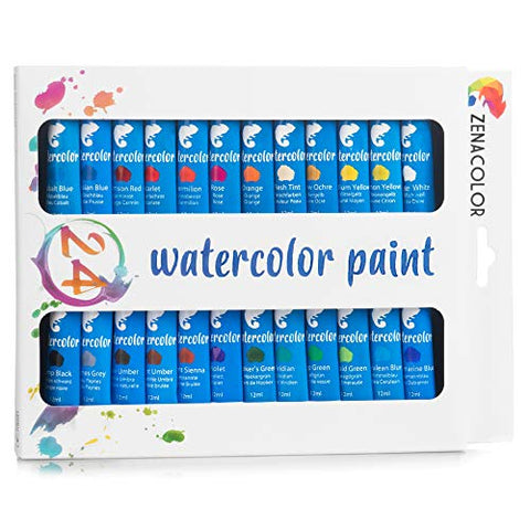 Watercolour Paint Set Tubes Pack of 24x12mLHigh Quality, Non Toxic