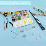 Ring Making Kit with 24 Colors Crystal Beads, 1800pcs Crystal Jewelry Making Kit with Jewelry Wire, Ring Mandrel, Pliers for DIY Crystal Rings, Necklace and Earring, Jewelry Making Supplies