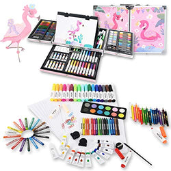 KIDDYCOLOR 135Pcs Painting Drawing Art Set for Kids with Sketchpad Aluminum Case Perfect as Christmas Gift for Girl and Beginner
