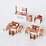 F Fityle Dollhouse Miniature with Furniture, DIY Wooden Dollhouse Kit, 1:24 Scale Creative Room Idea, Hot Pot Restaurant House DIY Kits