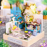 DIY Dollhouse Miniature Kit with Furniture, 3D Wooden Miniature House with Dust Cover , 1:36 Scale Miniature Dolls House Kit QT33