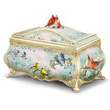 Joe Hautman Songbird Artwork Porcelain Music Box with 22K Gold Sentiment by The Bradford Exchange