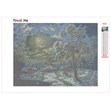 Treat Me Diamond Painting Kits for Adults Full Drill Square Rhinestone Arts Snow scene Pattern for Home Wall Decor, 30x40cm/11.8x15.7in