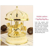 CMrtew Carousel Music Box Color LED Light Flashing Luminous Rotating 3-Horse Melody Music Box