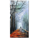 V-inspire Art,24X48 Inch Modern Impressionist Iandscape art Winter Romantic Forest Decoration Acrylic Canvas Wall Art Oil Painting Hand-Painted Art Living room Bedroom Decoration
