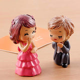 guohanfsh Propose Marriage Theme Bride and Groom Couple Figurines Miniatures Ornaments Crafts Fairy Garden Bonsai Doll House Decor