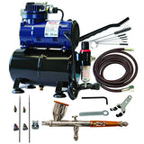 Paasche Airbrush TG-300R Double Action Gravity Feed Airbrush Set and Compressor with Tank