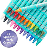 Crayons 24 Count + Glitter Crayons 24 Count + Pearl Crayons 24 Count + 5 Assorted Colors Sticky Tabs - sparkle crayons, special effects crayons, crayons for kids ages 4-8