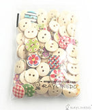 RayLineDo One Pack of 50g Over 100pcs Buttons Mixed Colours of Various Plain Round DIY Buttons