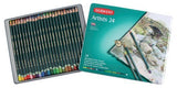 Derwent Artists Colored Pencils, 4mm Core, Metal Tin, 24 Count (32093)