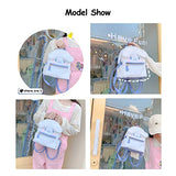 Cute Girl Plush Bag Backpacks for School, 3D Kawaii Animal Cartoon Schoolbag for Girl Bookbag School Supplies, White Dog