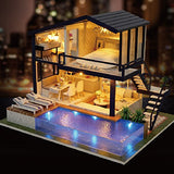 Cuteroom DIY Wooden Dollhouse Handmade Miniature Kit- Seattle Villa Model & Furniture/Music Box